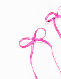 Pink Snake Chain Bow Drop Earrings - link has visual effect only