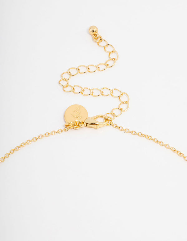 Gold Plated Rose Cross Necklace