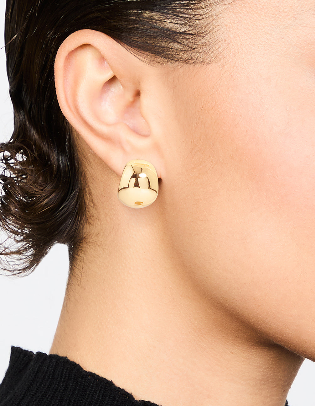 Waterproof Gold Plated Stainless Steel Bubble Hoop Earrings