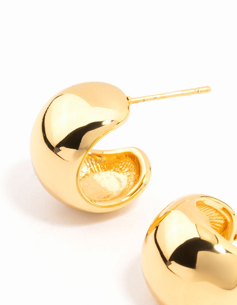 Waterproof Gold Plated Stainless Steel Bubble Hoop Earrings