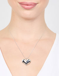 Waterproof Stainless Steel Classic Puff Heart Necklace - link has visual effect only