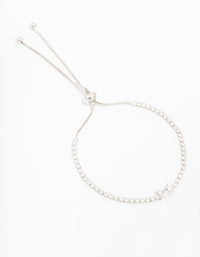 Silver Cubic Zirconia Toggle Bracelet - link has visual effect only