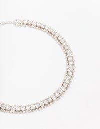 Silver Cubic Zirconia Tennis Toggle Bracelet - link has visual effect only