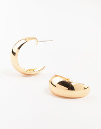 Hollow Wide Gold Hoop Earrings - link has visual effect only