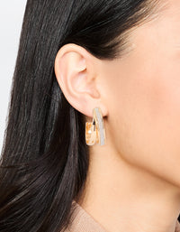 Gold Glitter Double Strand Hoop Earrings - link has visual effect only