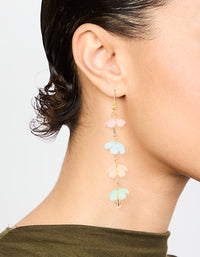 Gold Multicoloured Flower Strand Drop Earrings - link has visual effect only