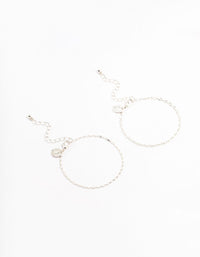 Silver Tab & Cable Bracelets 2-Pack - link has visual effect only