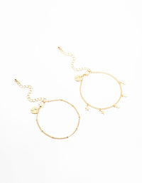 Gold Star Droplet Charm Bracelets 2-Pack - link has visual effect only