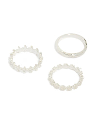 Silver Flower Vine Rings 3-Pack - link has visual effect only