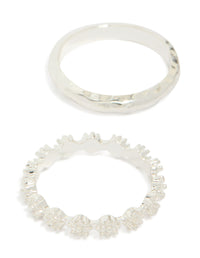 Silver Flower Vine Rings 3-Pack - link has visual effect only