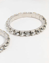 Silver Diamante Stretch Bracelet 2-Pack - link has visual effect only