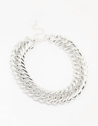 Silver Chunky Mixed Chain Necklace - link has visual effect only
