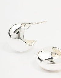 Silver Plated Brass  Chunky Hoop Earrings - link has visual effect only