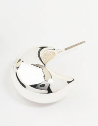 Silver Plated Brass  Chunky Hoop Earrings - link has visual effect only