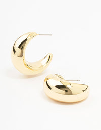 Gold Plated Brass Extra Large Thick Hoop Earrings - link has visual effect only