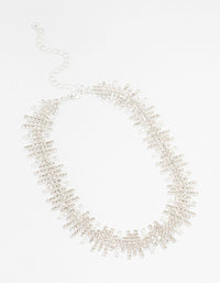 Silver Cubic Zirconia Choker Necklace - link has visual effect only