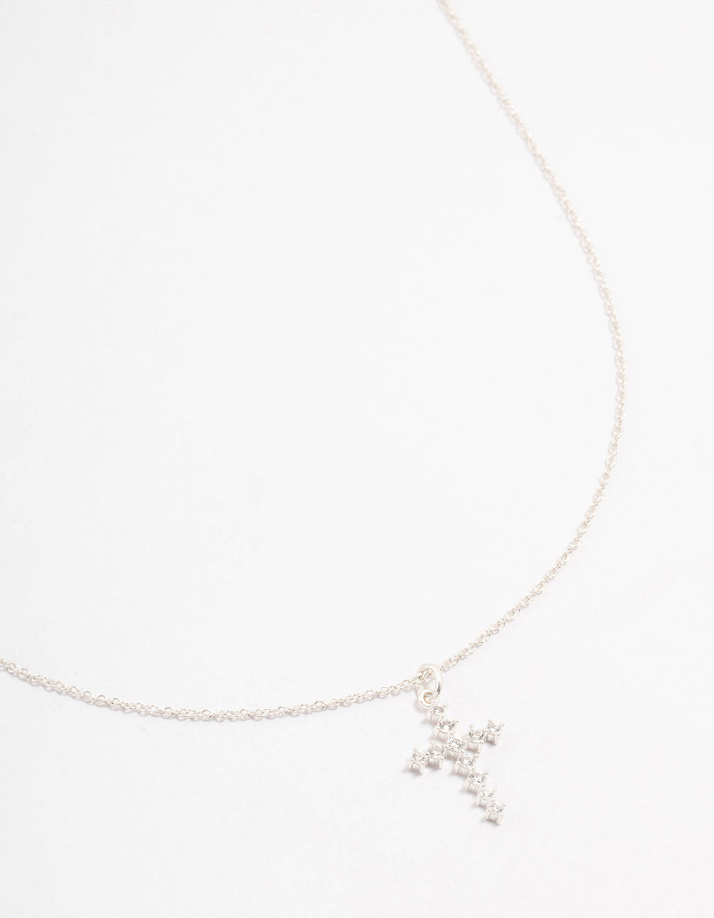 Sterling Silver Cubic Zirconia Cross Necklace