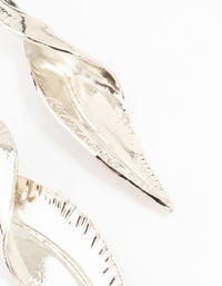 Silver Folded Leaf Stud Earrings - link has visual effect only