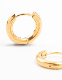 Waterproof Gold Plated Stainless Steel Core Clicker Earrings 16 MM - link has visual effect only