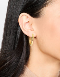 Waterproof Gold Plated Stainless Steel Clicker Hoop Earrings 24 MM - link has visual effect only