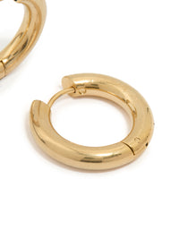 Waterproof Gold Plated Stainless Steel Thick Clicker Hoop Earrings 22 MM - link has visual effect only