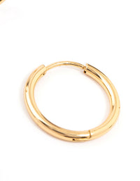Gold Plated Stainless Steel Thin Clicker Hoop Earrings 18mm - link has visual effect only