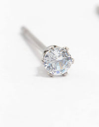 Waterproof Stainless Steel Cubic Zirconia Stud Earrings 3 MM - link has visual effect only