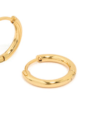 Waterproof Gold Plated Stainless Steel Core Clicker Earrings 14 MM - link has visual effect only