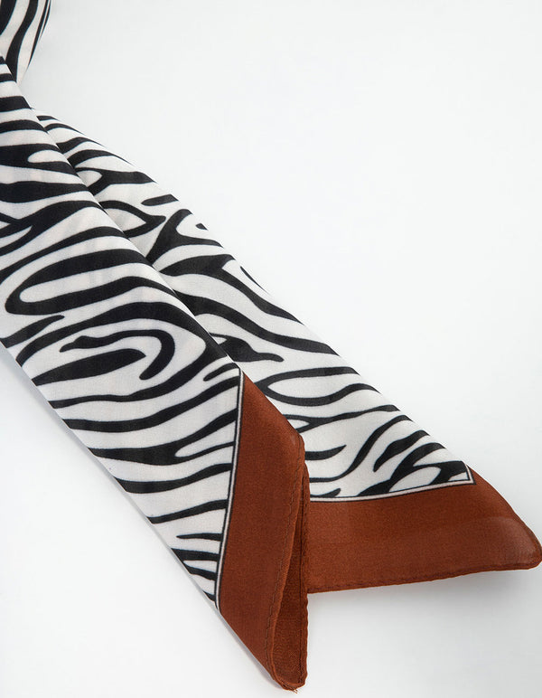 Zebra Fabric Satin Scarf
