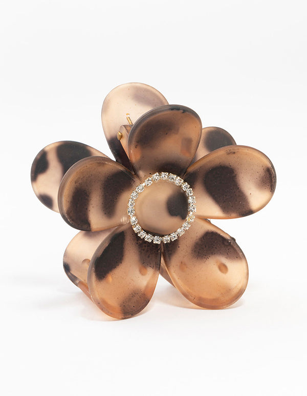 Tortoiseshell & Diamante Daisy Claw Clip
