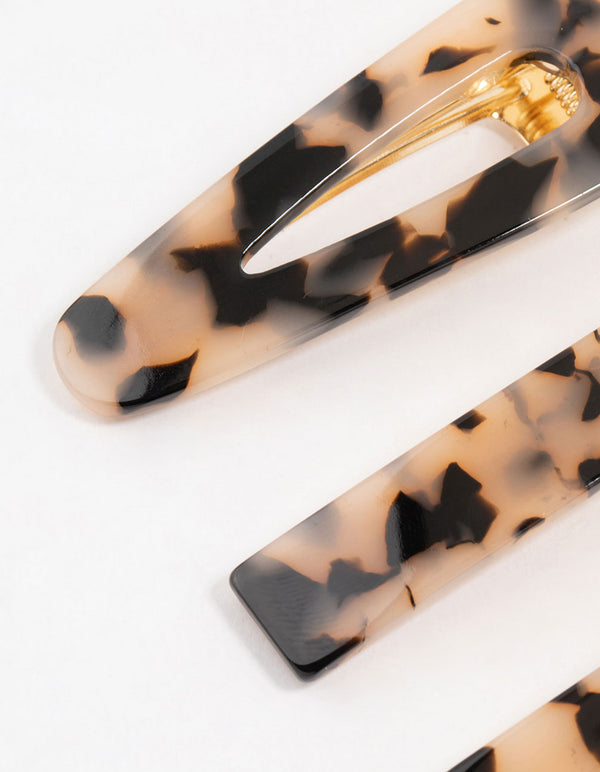 Mixed Shaped Tortoiseshell Clips 3-Pack
