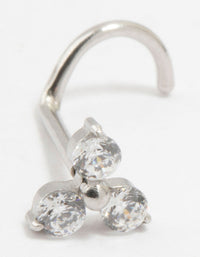 Surgical Steel Flower Threadless Nose Stud - link has visual effect only