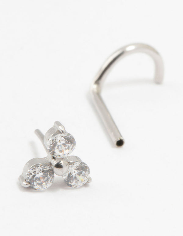 Surgical Steel Flower Threadless Nose Stud