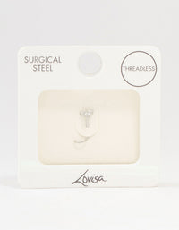 Surgical Steel Flower Threadless Nose Stud - link has visual effect only