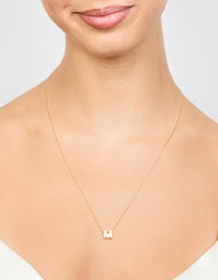 Gold Plated Sterling Silver Intial M Necklace - link has visual effect only