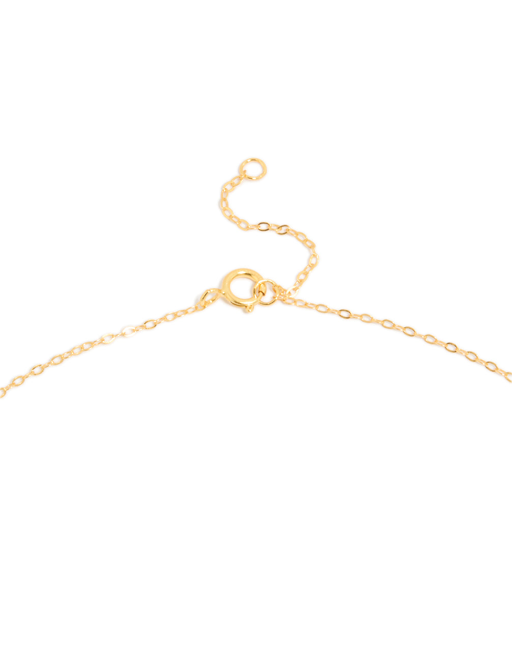 Crafted with gold plated sterling silver cubic zirconia cross necklace clasp detail view