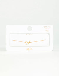 Gold Plated Sterling Silver Bow Chain Bracelet - link has visual effect only