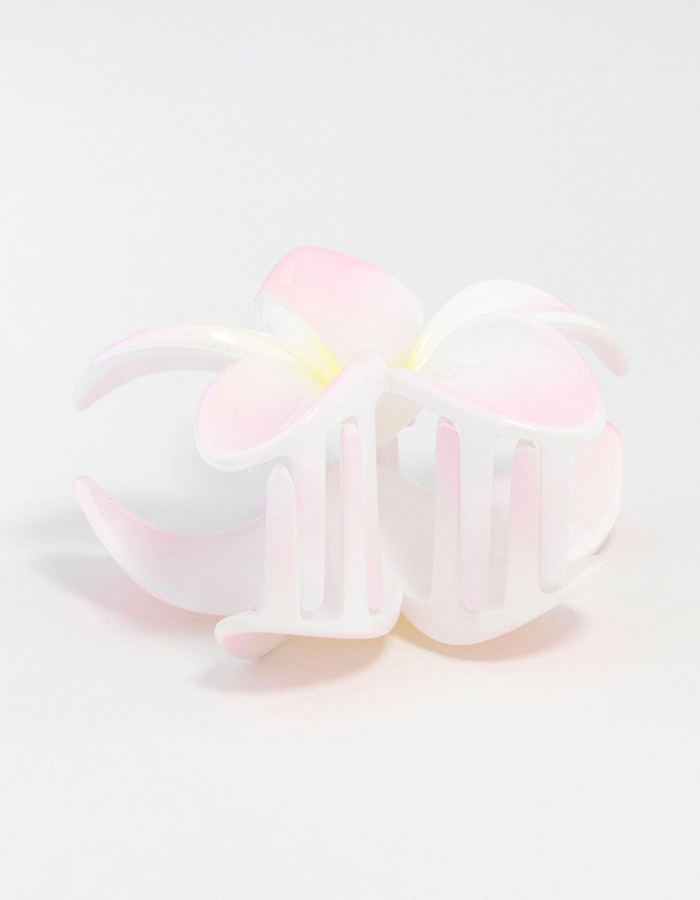 White  Frangipani Flower Claw Clip