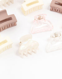 Mini Blush & Ivory Hair Claw Clips 12-Pack - link has visual effect only