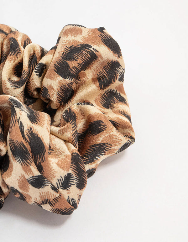 Leopard Fabric Scrunchie