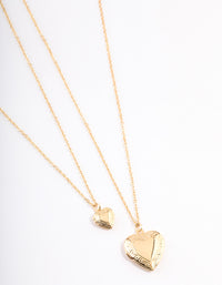 Gold Plated  Hearts Necklaces 2-Pack - link has visual effect only