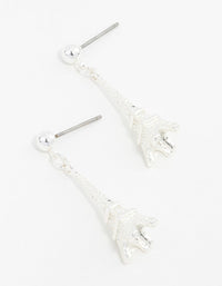Small Silver Eiffel Tower Drop Earrings - link has visual effect only