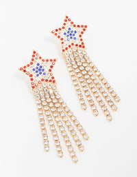 Gold Star Cup Chain Drop Earrings - link has visual effect only