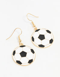 Gold Enamel Football Drop Earrings - link has visual effect only
