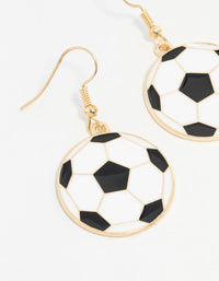 Gold Enamel Football Drop Earrings - link has visual effect only