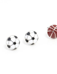 Sports Balls Stud Earrings 3-Pack Set - link has visual effect only