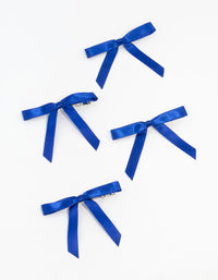 Blue Mini Satin Fabric Bows 4-Pack - link has visual effect only