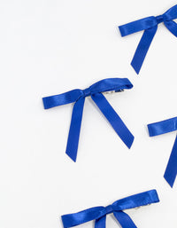 Blue Mini Satin Fabric Bows 4-Pack - link has visual effect only