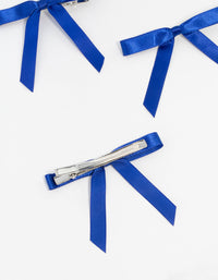 Blue Mini Satin Fabric Bows 4-Pack - link has visual effect only