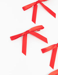 Red Mini Satin Fabric Bows 4-Pack - link has visual effect only